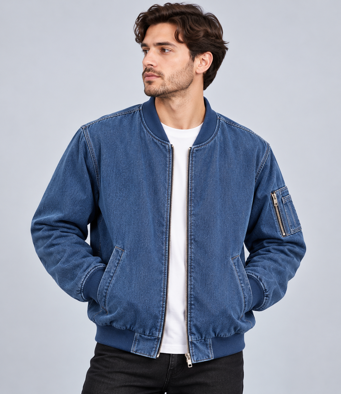 Denim Bomber Jacket