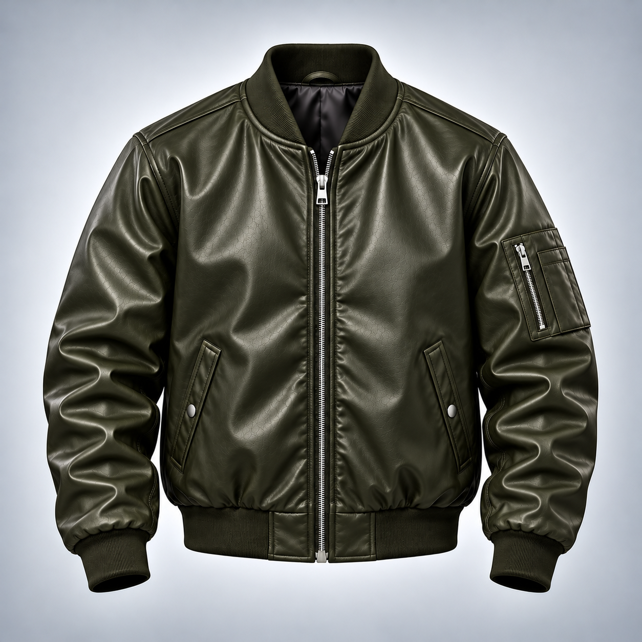 Events & Merchandise leather bomber jacket