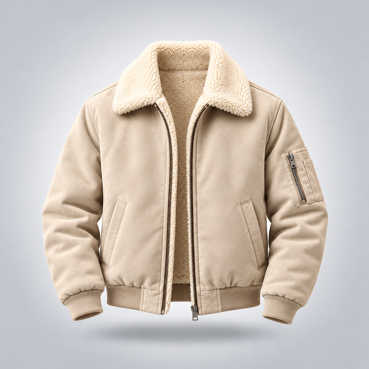 Fashion Brands Shearling Bomber Jacket1
