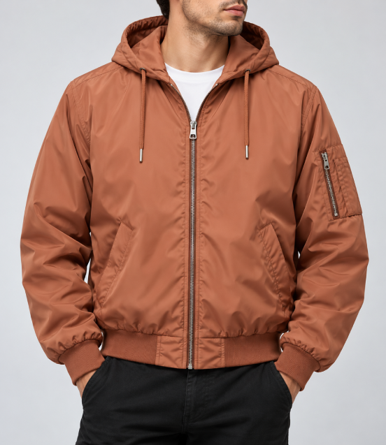 Hooded bomber jacket
